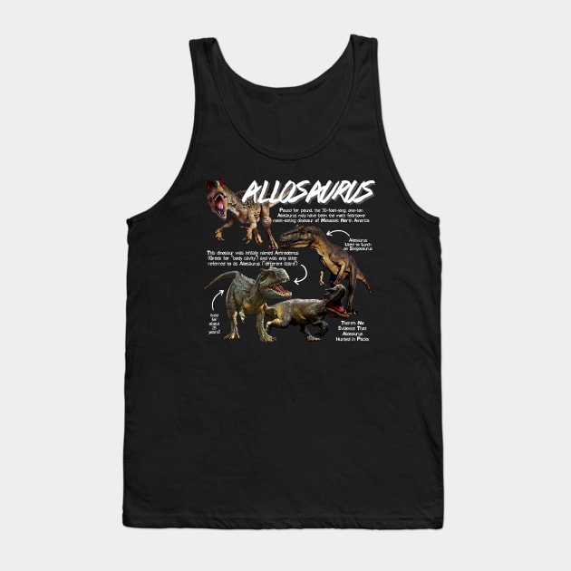 Allosaurus Fun Facts Tank Top by Animal Facts and Trivias